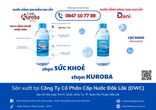 DAKWACO ra mắt sản phẩm mới: Nước uống ion kiềm cao cấp KUROBA - Nước uống đóng chai cao cấp DANI